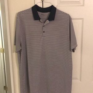 Nike blue/white striped golf polo